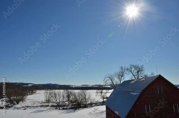 Obraz Winter Sun Over The Barn