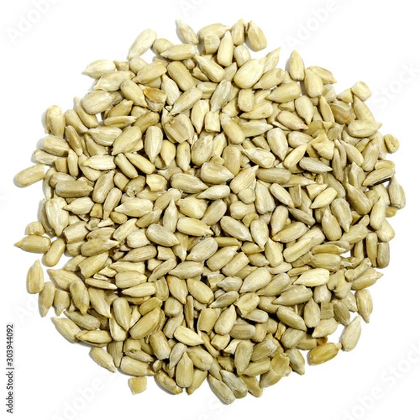 Fototapeta Seeds without husk on a white background