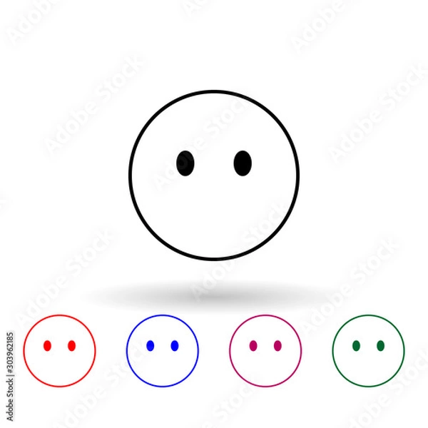 Obraz Mouth to lock multi color icon. Simple thin line, outline vector of emoji icons for ui and ux, website or mobile application