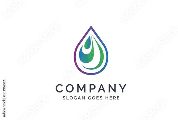 Fototapeta Water drop logo design template vector