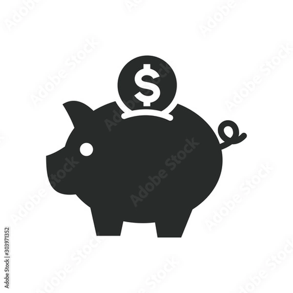 Fototapeta piggy bank icon vector template