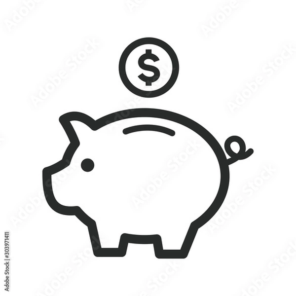 Fototapeta piggy bank icon vector template