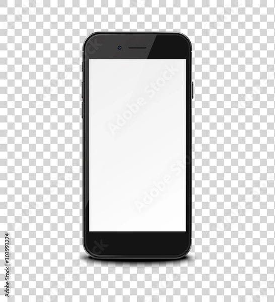 Obraz Inteligentny telefon na przezroczystym tle.