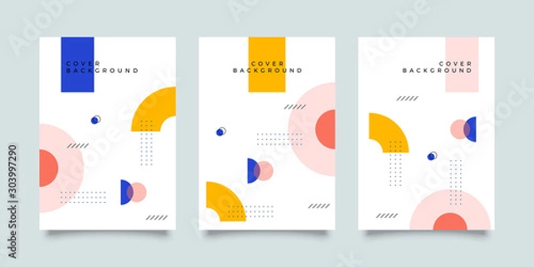 Fototapeta Covers with trendy minimal design. Cool geometric backgrounds for your design. Applicable for Banners, Placards, Posters, Flyers etc. Eps10 vector template.