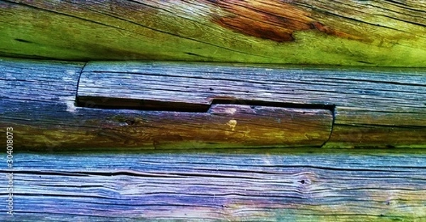 Obraz Old wood log beams texture