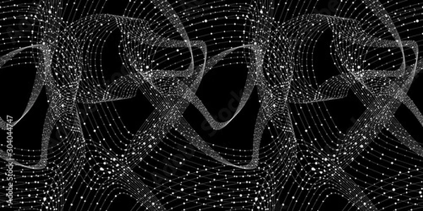 Obraz Vector Abstarct Seamless Pattern, Wireframe Connections Background, Network Concept, Technology.