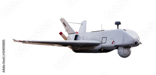 Fototapeta Unmanned military drone isolated on white