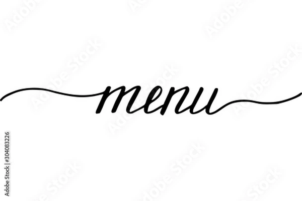 Fototapeta Menu handwritten text vector