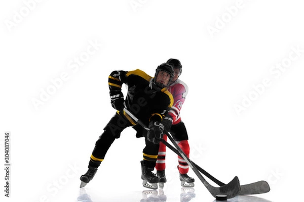 Fototapeta Ice hockey isolated on white