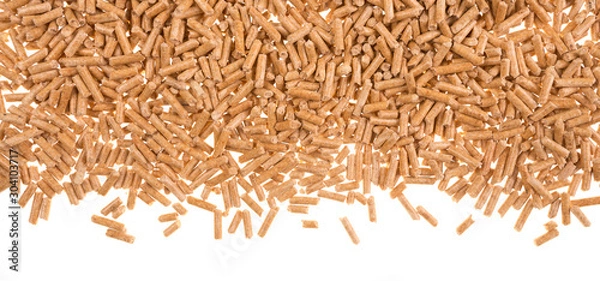 Obraz Holz Pellets Banner, weisser Hintergrund