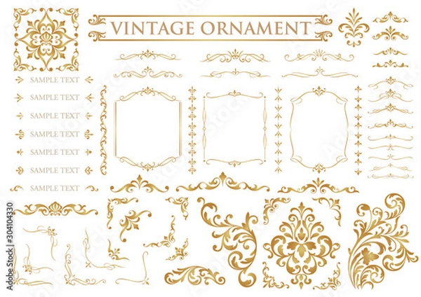 Fototapeta ビンテージオーナメントセット