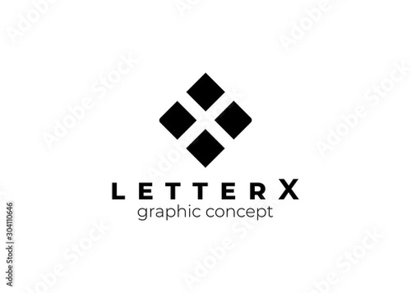 Fototapeta letter X logo vector. Geometric x form logotype.