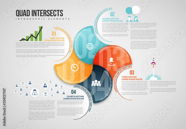 Obraz Quad Intersects Infographic