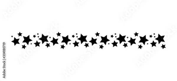 Fototapeta Sylwetka dzielnika linii gwiazdy. Proste wektor ilustracja na białym tle. Element dekoracyjny, obramowanie, wzór, symbol.