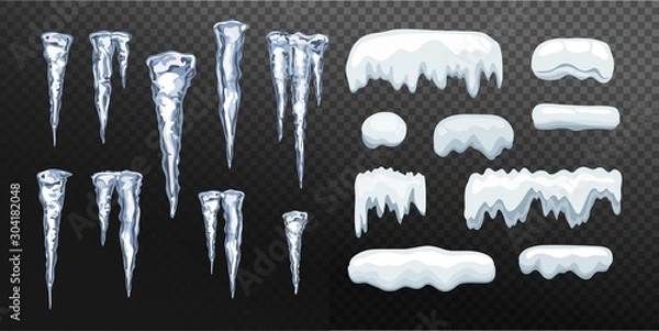 Obraz Icicles and Snow cap set