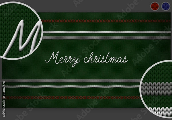 Obraz Knitted Christmas Sweater Digital Greeting Layout