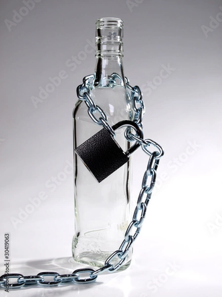 Obraz Bottles and chain
