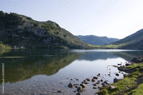 Obraz lake landscape with mountains