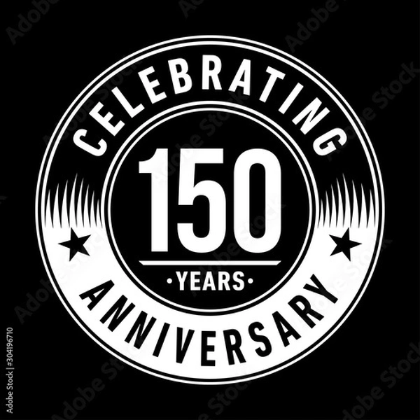 Obraz 150 years logo. One hundred and fifty years anniversary celebration design template. Vector and illustration.
