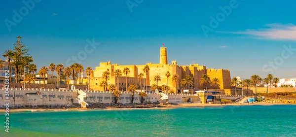 Obraz Monastir in Tunisia is an ancient city and popular tourist destination on the Mediterranean Sea.