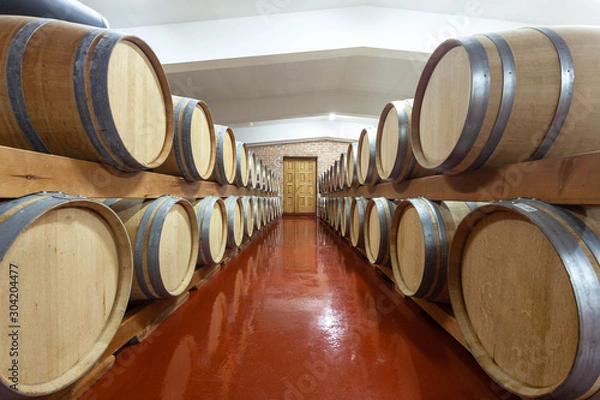 Obraz barrels in wine cellar