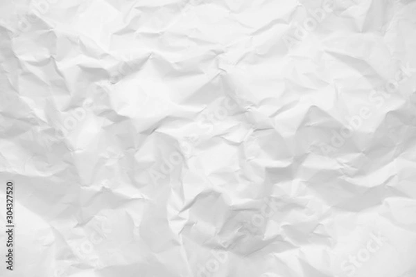 Fototapeta White crumpled paper texture background.
