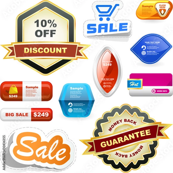 Fototapeta Various sale design elements. Great set.