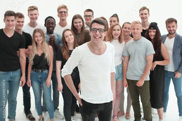Fototapeta project Manager standing in front of his professional team