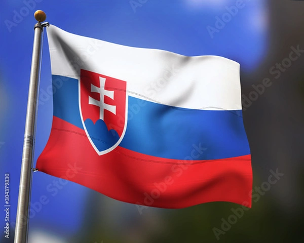 Obraz Slovakia Flag in the Wind