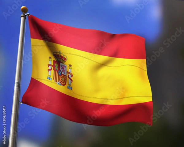 Obraz Spain Flag in the Wind