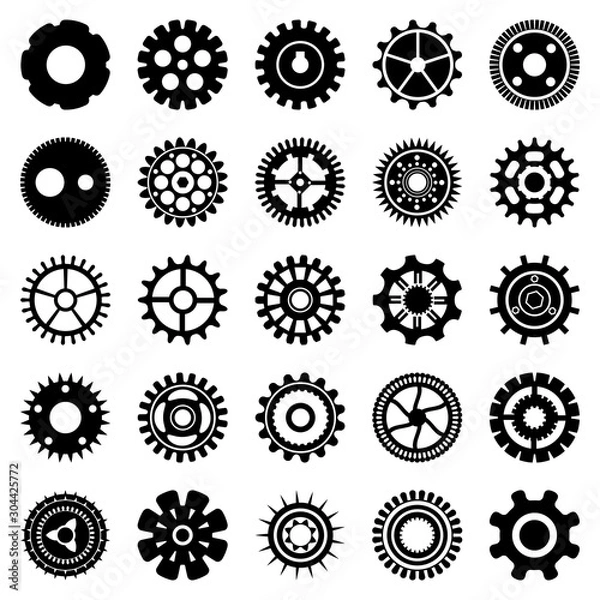 Obraz Vector set of gears and cogs
