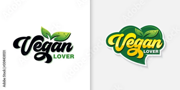 Obraz Vegan lover typography logo collection vector