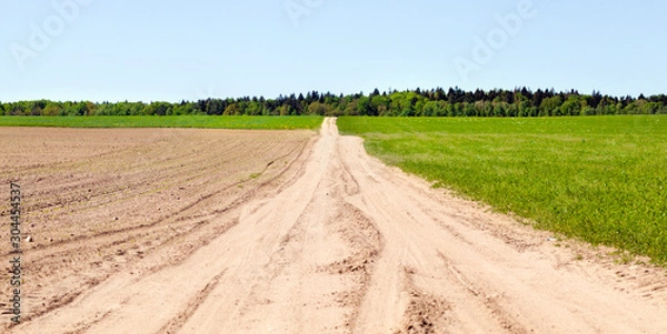 Fototapeta wide sandy road
