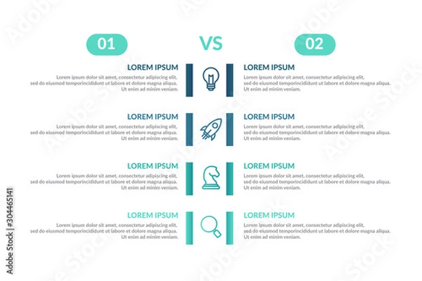 Fototapeta comparison infographic template design for business presentation 
