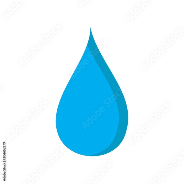 Fototapeta abstract of blue water drop icons on white background. water drops vector illustration. water rain drops. nature icon.