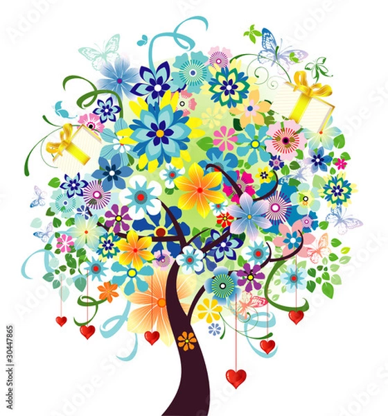 Obraz Flower Tree with Hearts