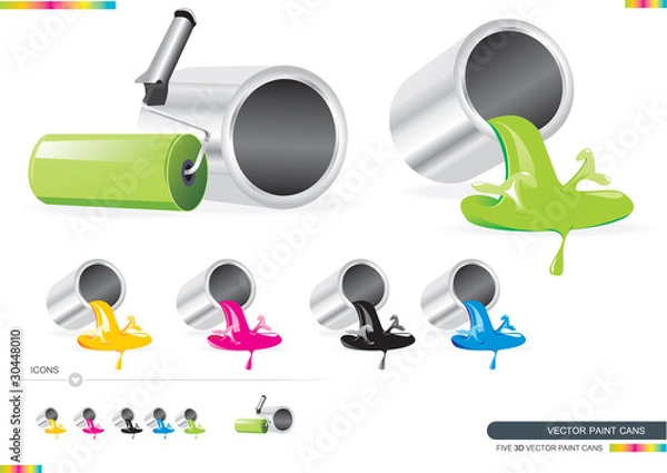 Fototapeta Vector Paint Cans