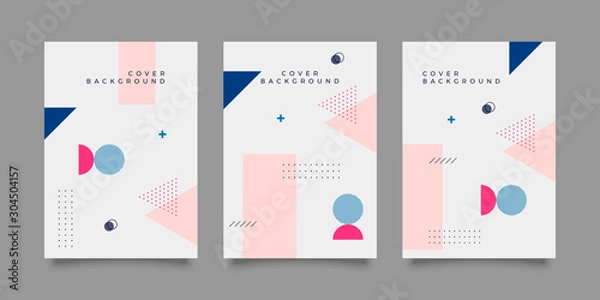 Fototapeta Covers with trendy minimal design. Cool geometric backgrounds for your design. Applicable for Banners, Placards, Posters, Flyers etc. Eps10 vector template.