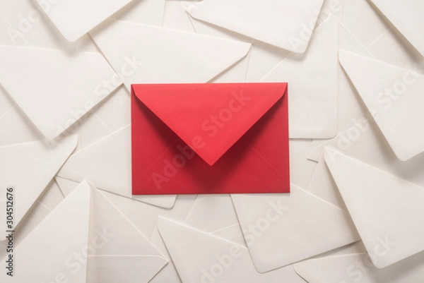 Fototapeta Red and white envelopes