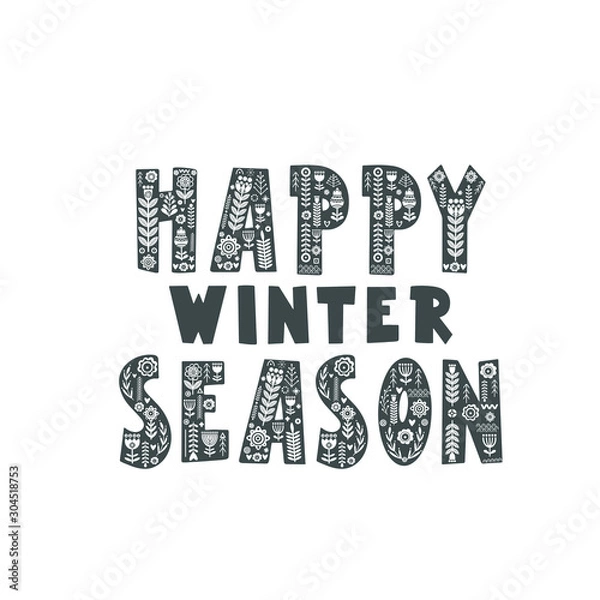 Fototapeta Lettering poster  in scandinavian style. 