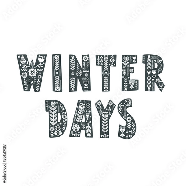 Fototapeta Lettering poster  in scandinavian style. 