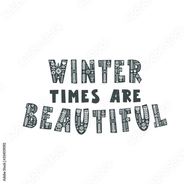 Fototapeta Lettering poster  in scandinavian style. 