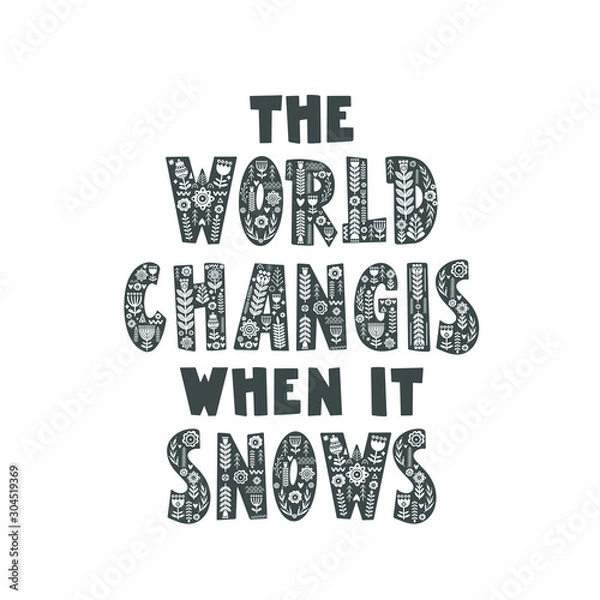 Fototapeta Lettering poster  in scandinavian style. 