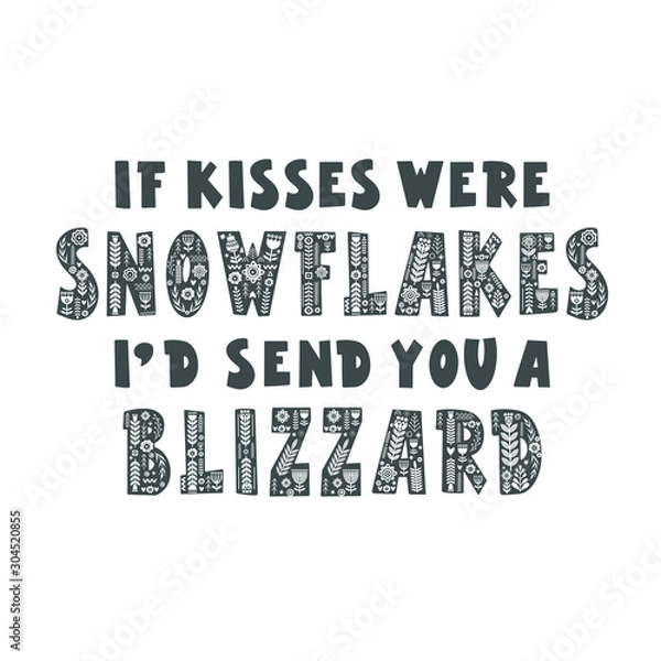 Fototapeta Lettering poster  in scandinavian style. 