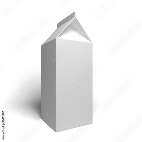 Obraz White blank milk box