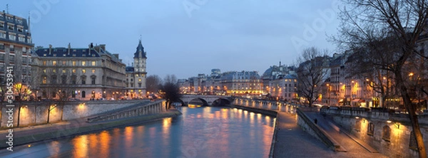 Obraz Paryż - widok z mostu Pont Neuf nocą