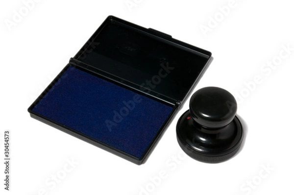 Obraz stamp with bliue ink pad
