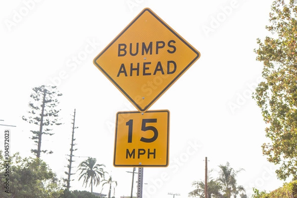Obraz Bumps ahead sign