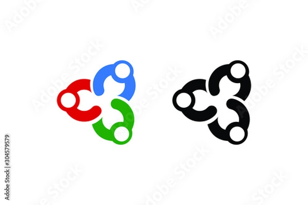 Obraz three people vector concept for logo or icon ready to use