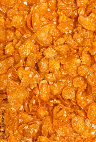 Fototapeta background of goldish corn flakes